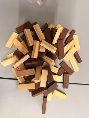 Wooden Multi-Color Block Game Pieces Set